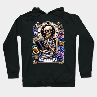 "The Reader" Skeleton Reading Tarot Card Hoodie